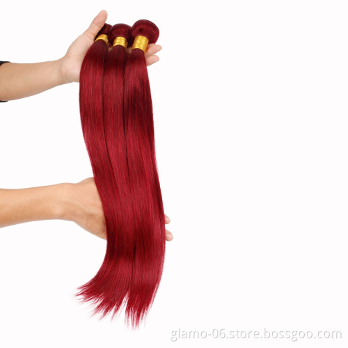 Factory Wholesale 100% Brazilian Virgin Hair 3 Bundles Natural/ Brown/ Red Brazilian Hair Weave